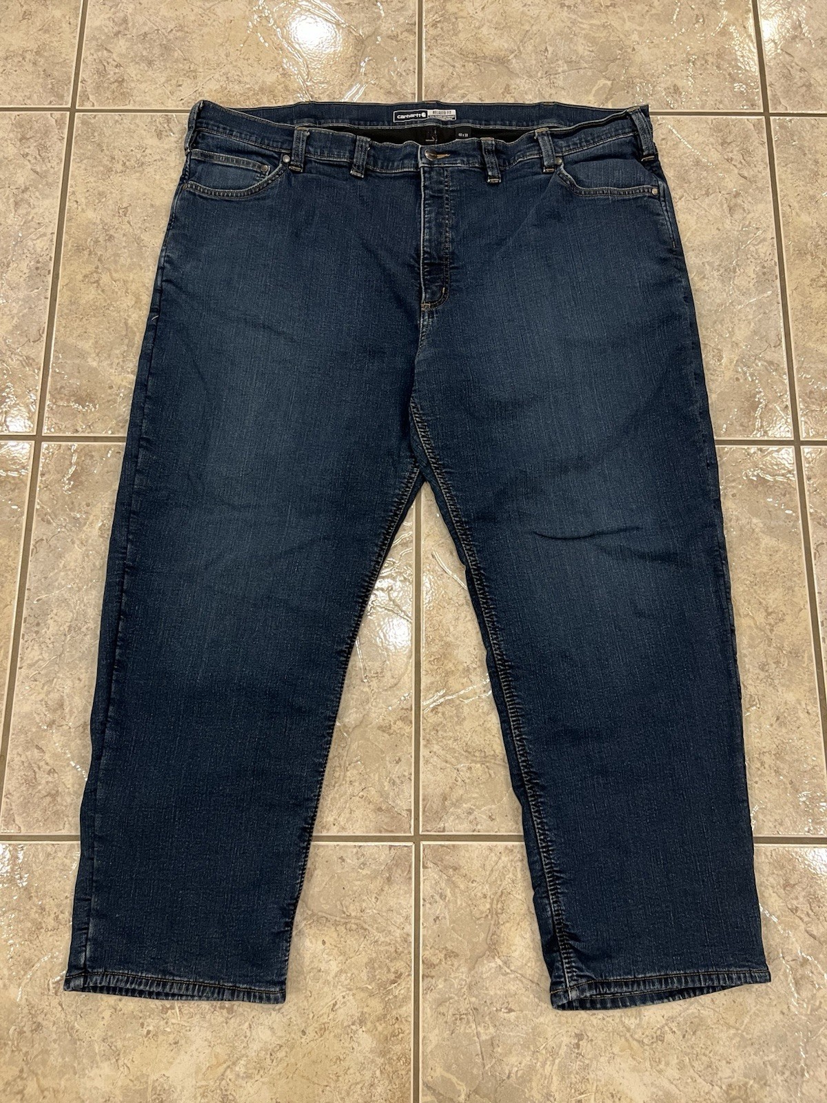 Mens 48X30 Carhartt 104939 Rugged Flex Relaxed Fit Fleece Lined 5 Pocket Jeans