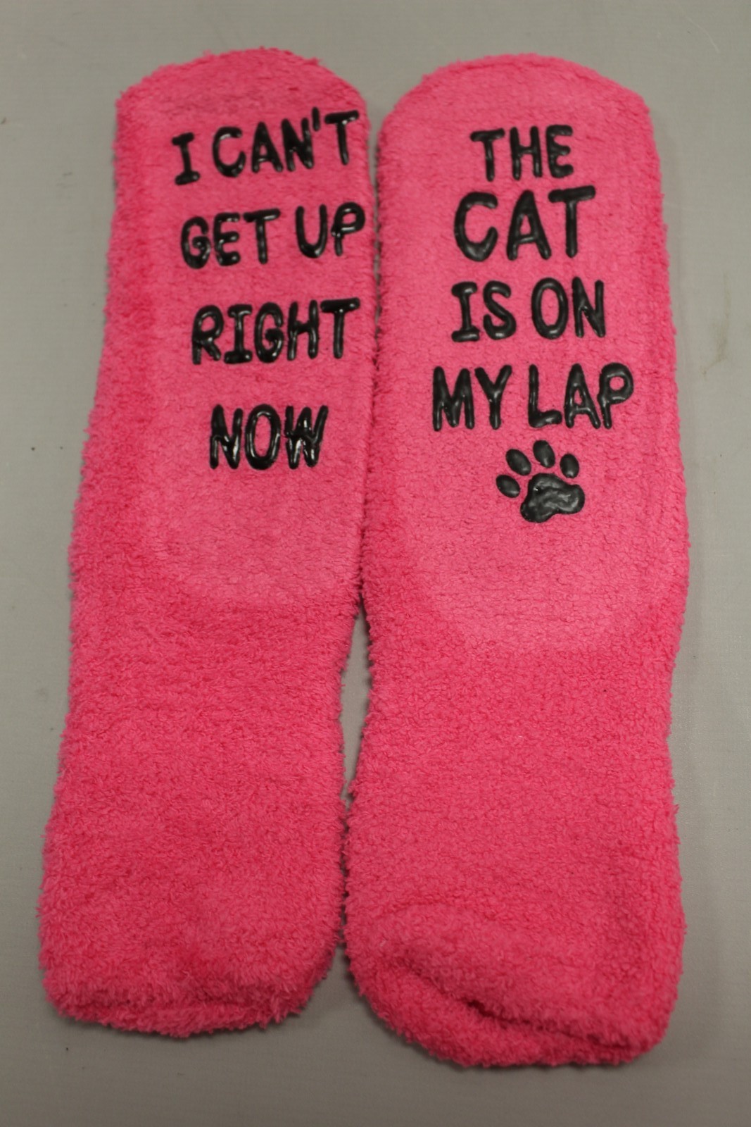 Happypop Cat Lover Fuzzy Socks – “The CAT is on My Lap” – New