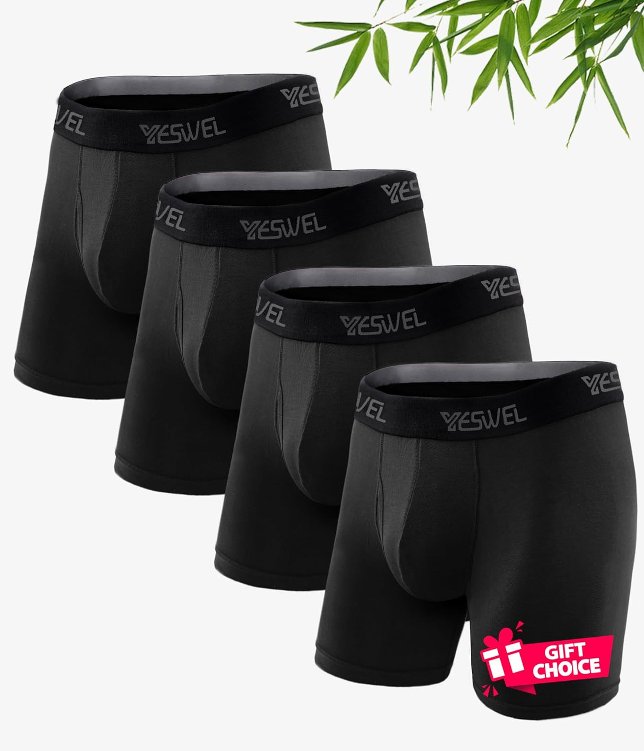 YESWEL Men’S Underwear Boxer Briefs, Cool Viscose Made from Bamboo, Moisture