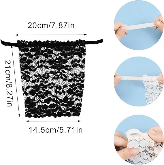 Lady Lace Clip-on Mock Camisole Bra Insert Overlay Modesty Panels Low Cut Up UK