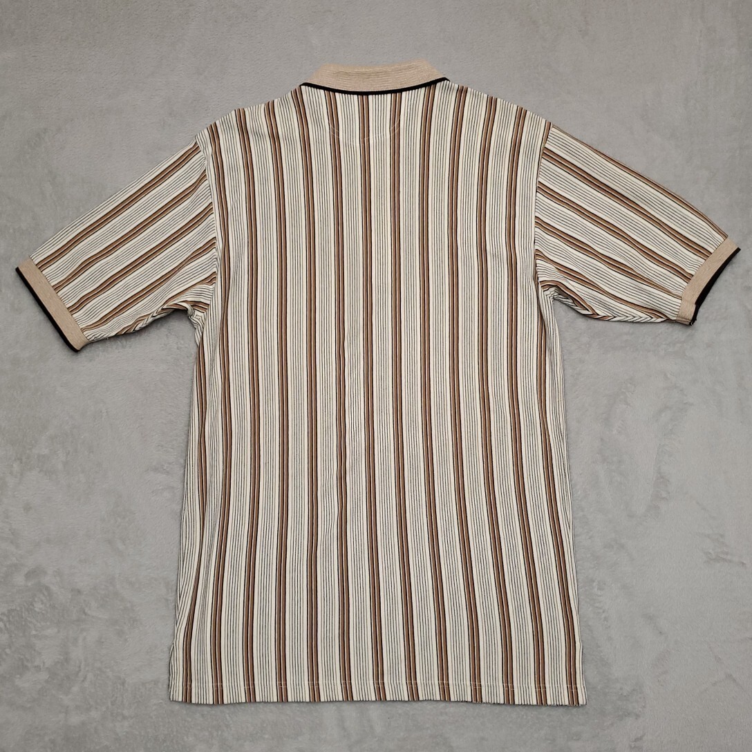 Vintage Brittania Levis Straus Shirt Mens L Brown Striped 100% Cotton Y2K 90s