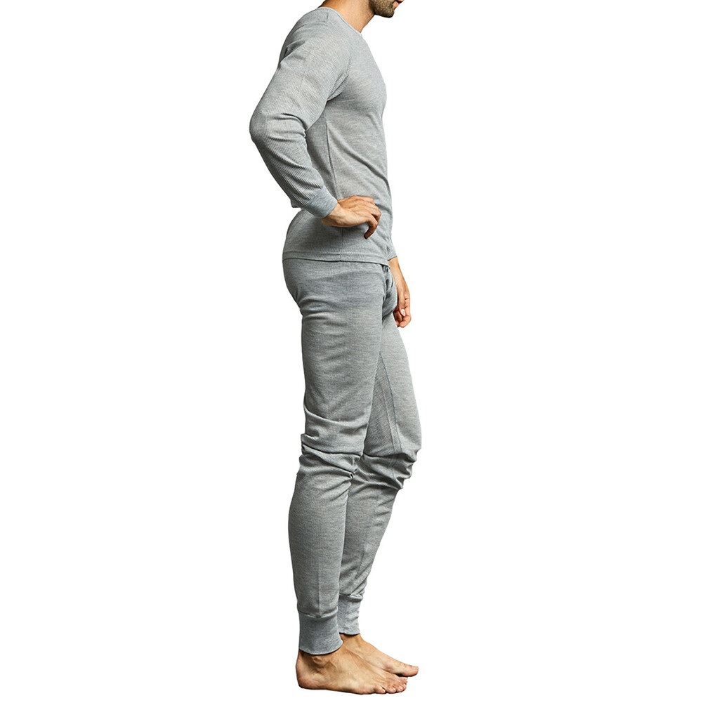 Knocker Men’s Thermal Underwear Waffle Knit Long John Top and Bottom 2 PC Set