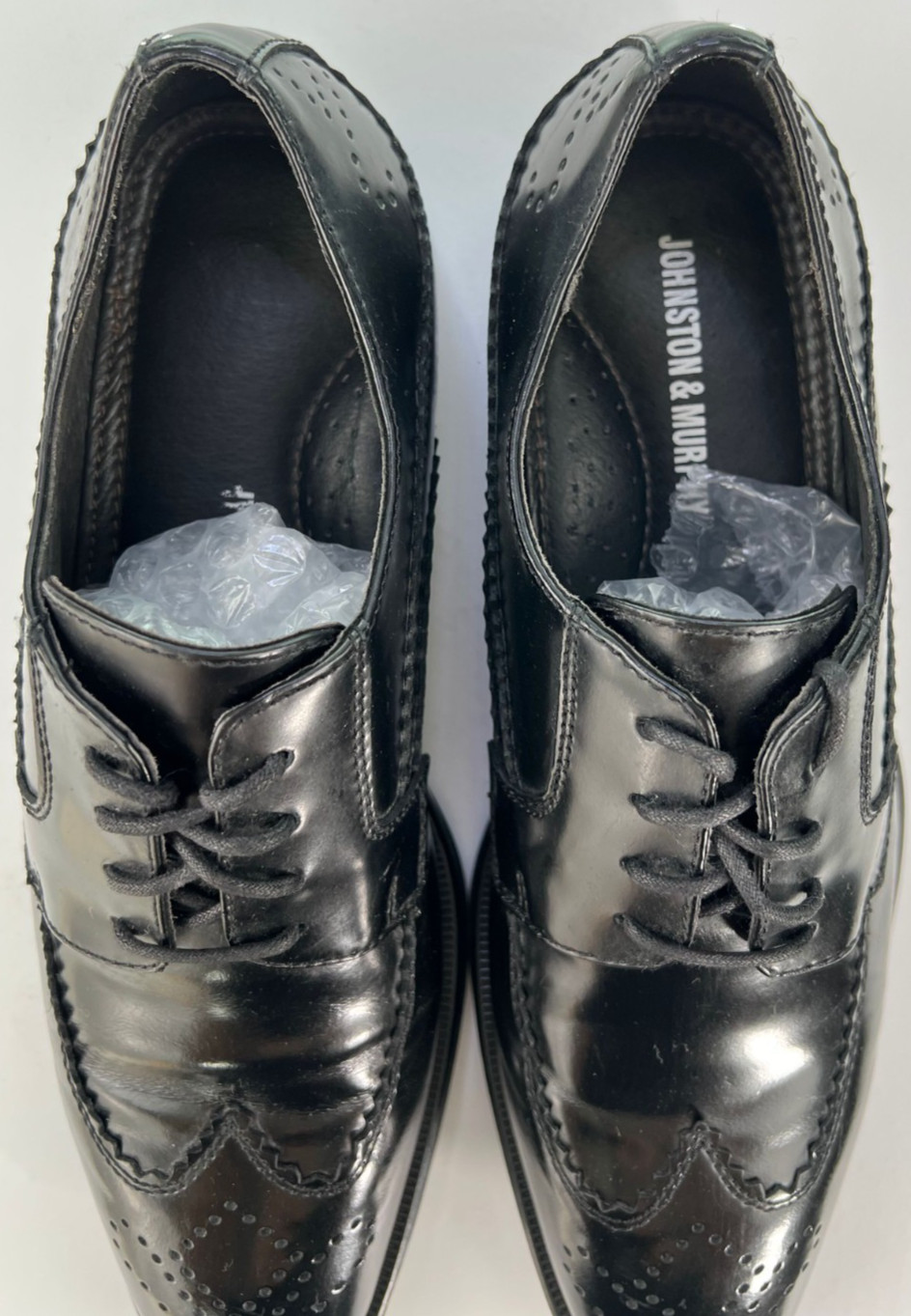 Johnston & Murphy Men’s Wingtip Brogue Dress Shoes Size 8 M Leather Black