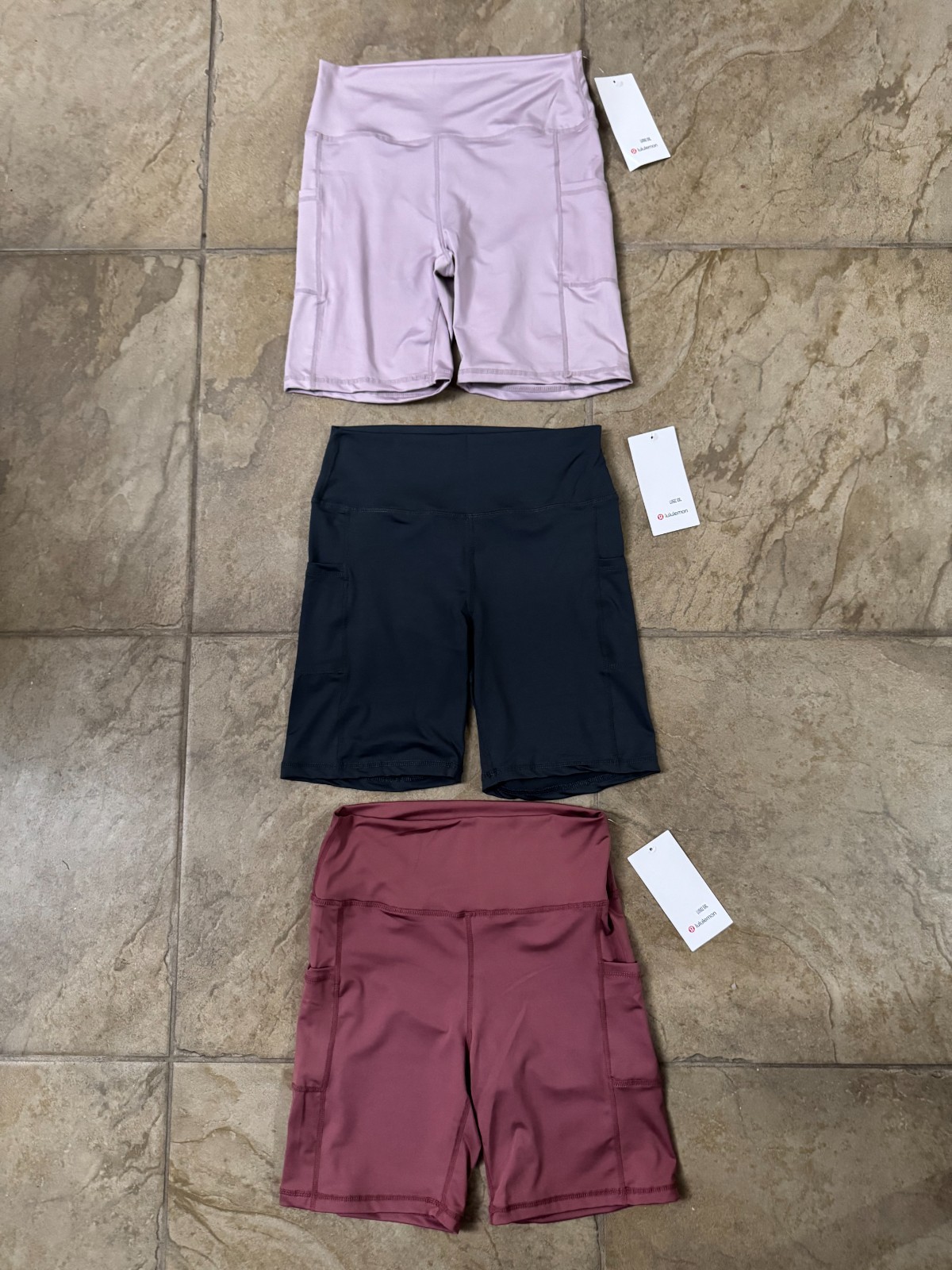 3 PAIR LULULEMON SHORTS WITH SIDE POCKETS WOMENS SIZE 2XL