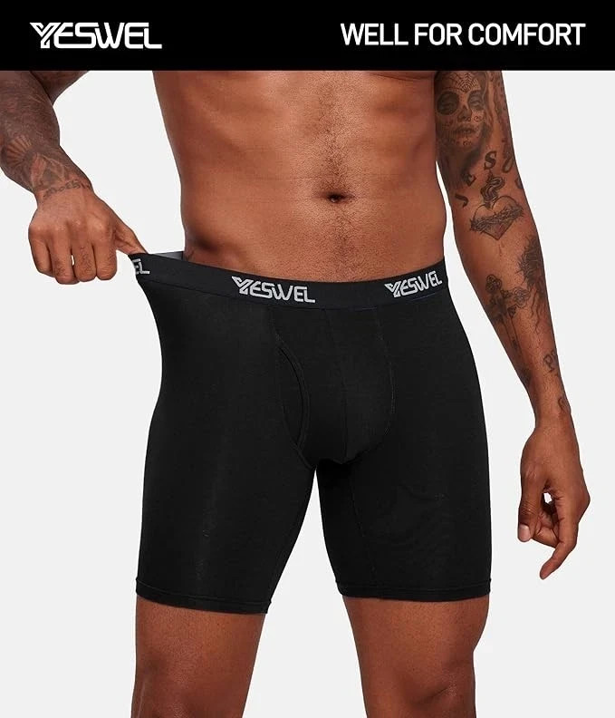 Men’S Underwear Boxer Briefs, Cool Viscose Made from Bamboo, Moisture Wicking.