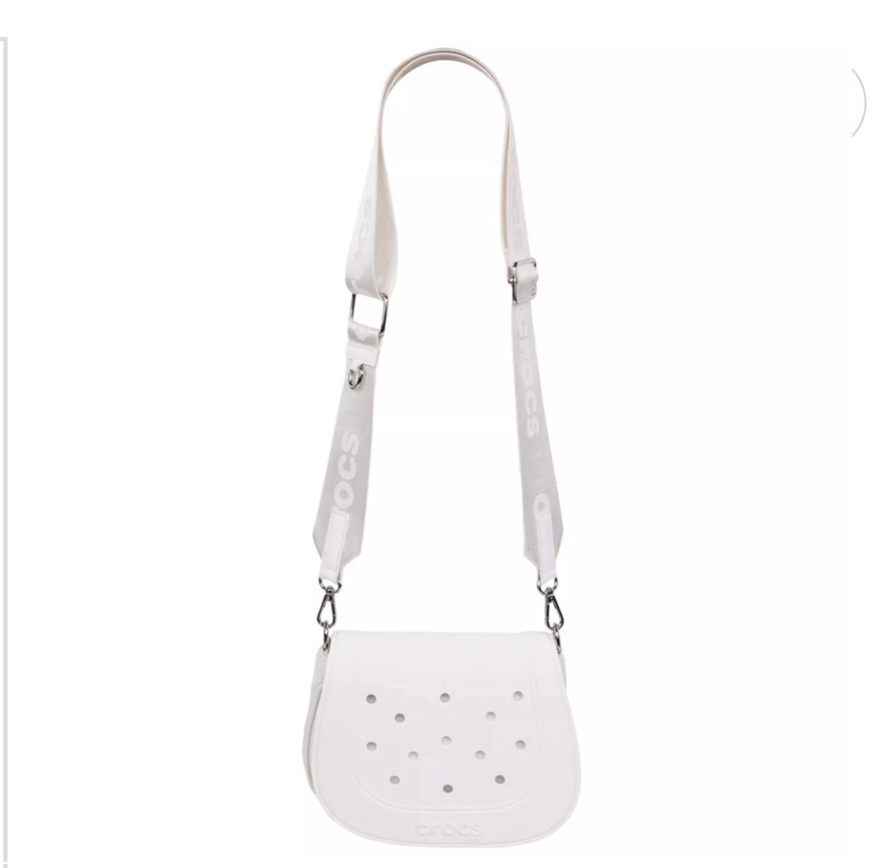 Crocs Classic Saddle Bag Crossbody White Waterproof Jibbitz Holes Purse NEW