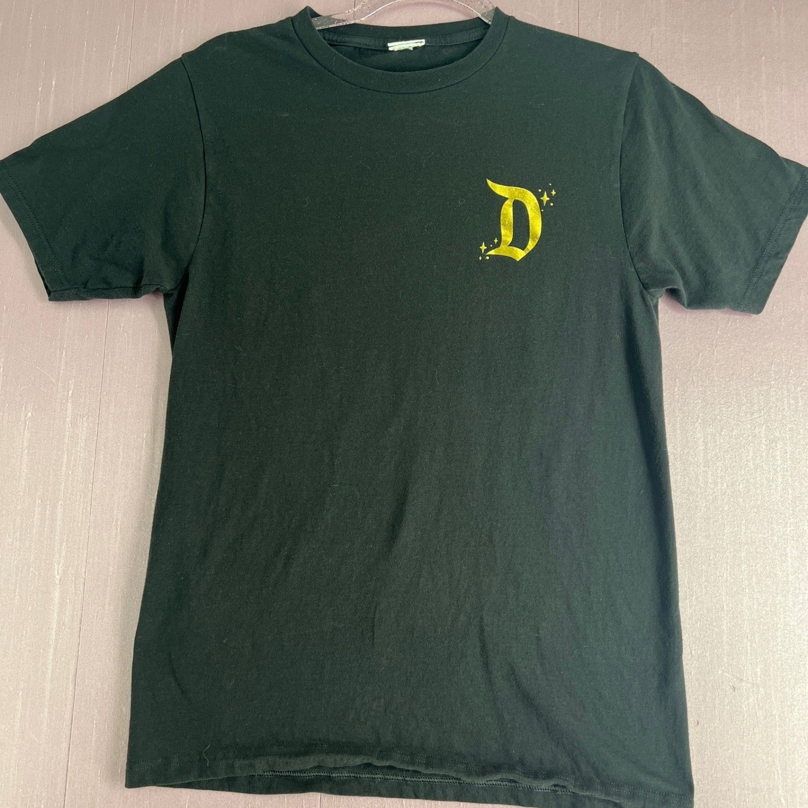 Disneyland T-Shirt Black Gold Metallic Castle Graphic Tee XS/S