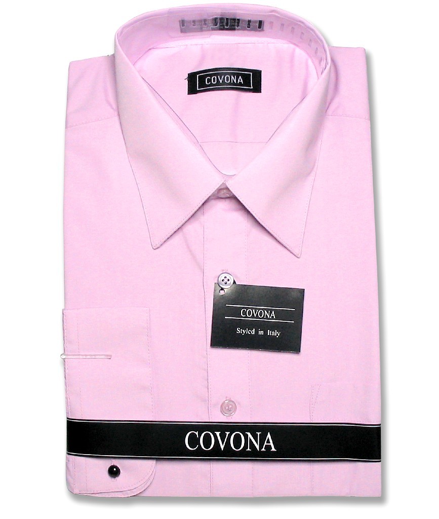 Mens Solid Lavender Purple Dress Shirt with Convertible Cuffs sz 15 1/2 32/33