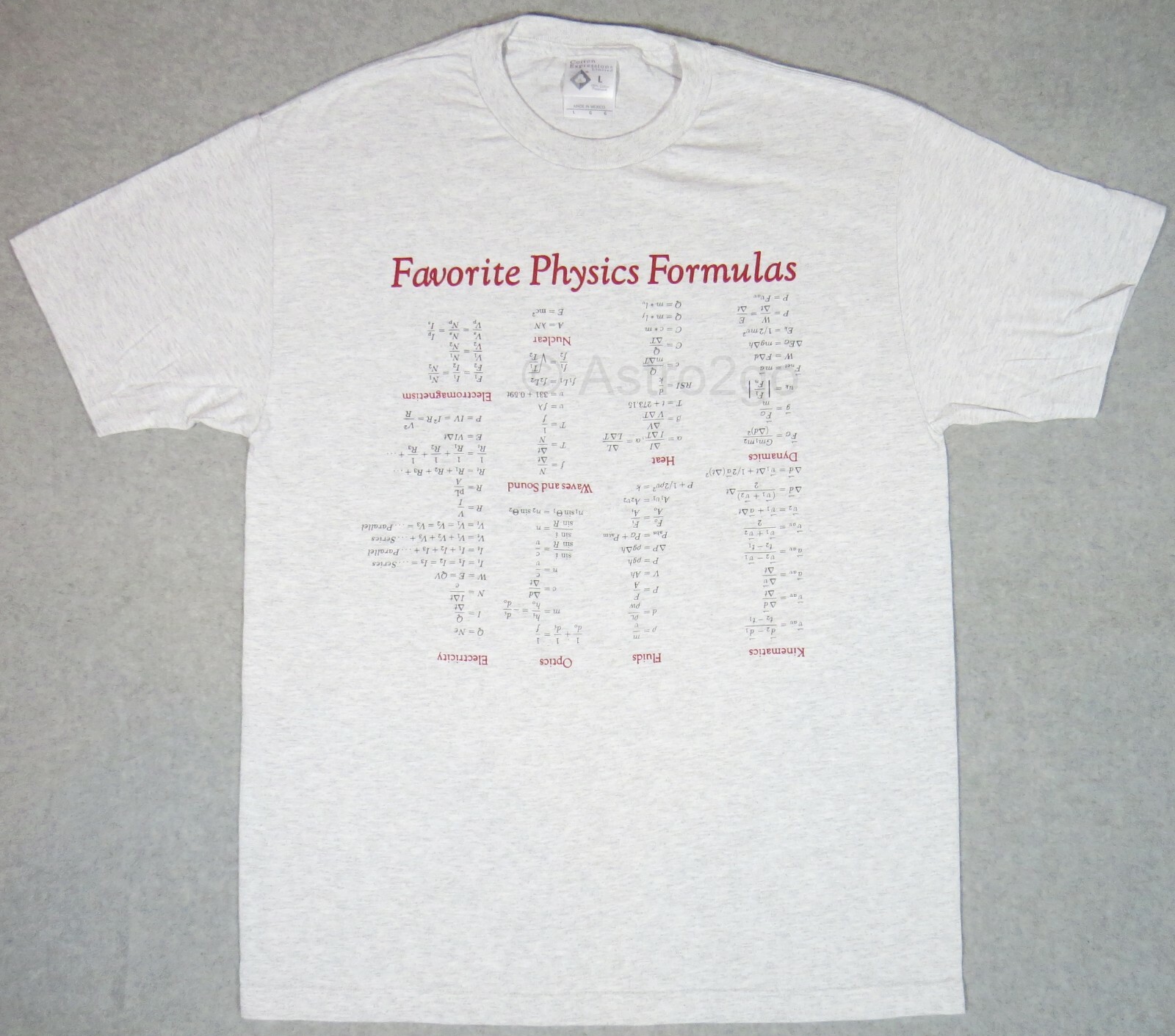 NEW FAVORITE PHYSICS FORMULAS-Upside Down Cheat Math Equations T shirt S-3XL