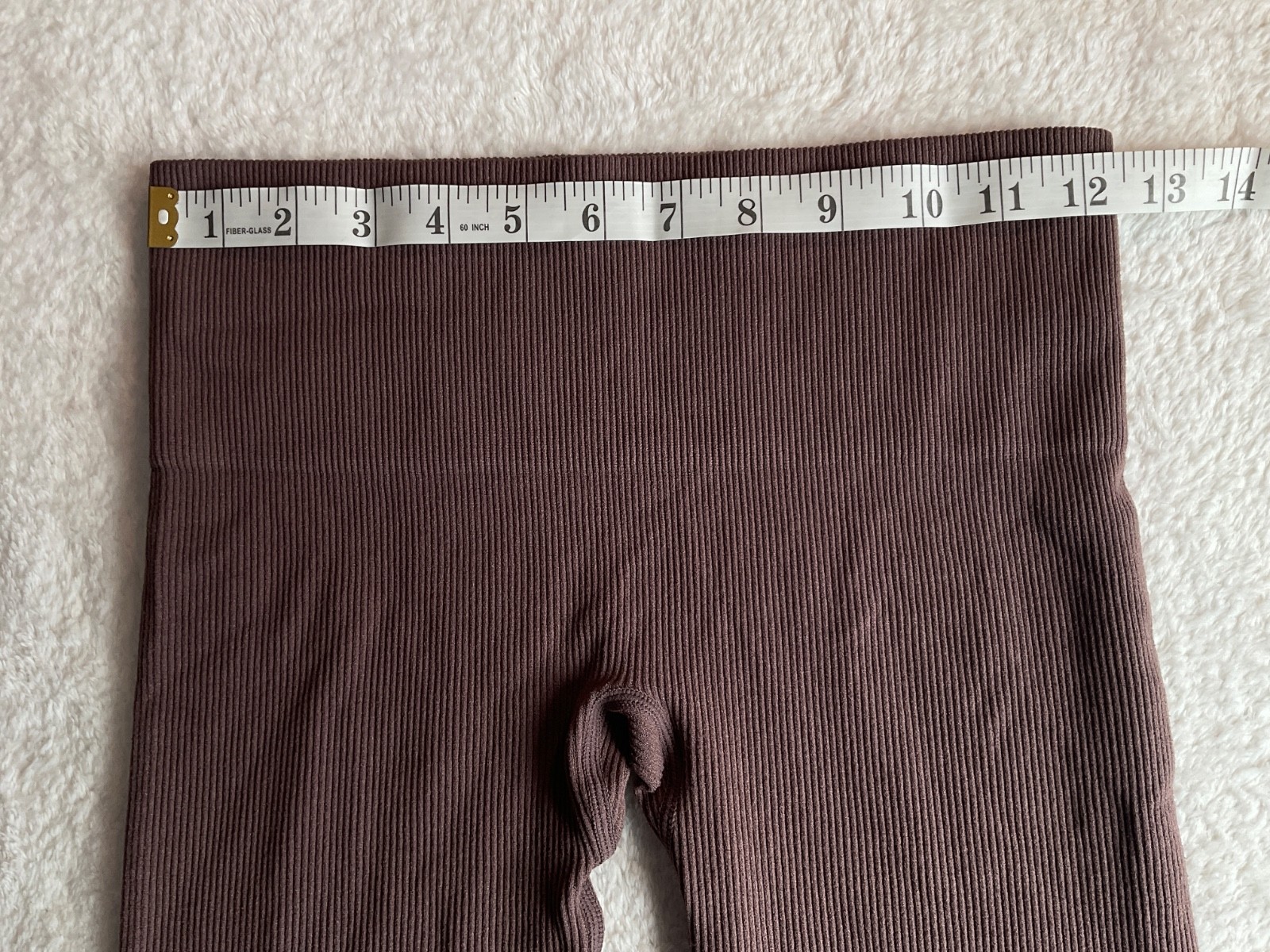 Lemon Ladies Ribbed Seamless Leggings Super Soft High Waisted- BROWN – Small
