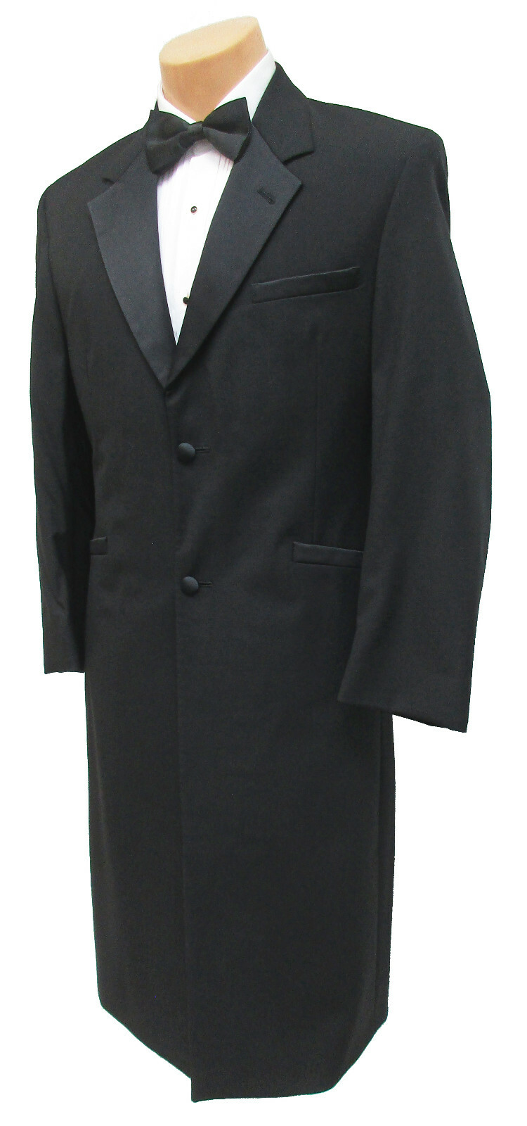 Men’s Long Black Andrew Fezza Tuxedo Frock Coat Church Wedding Formal Mason 40R
