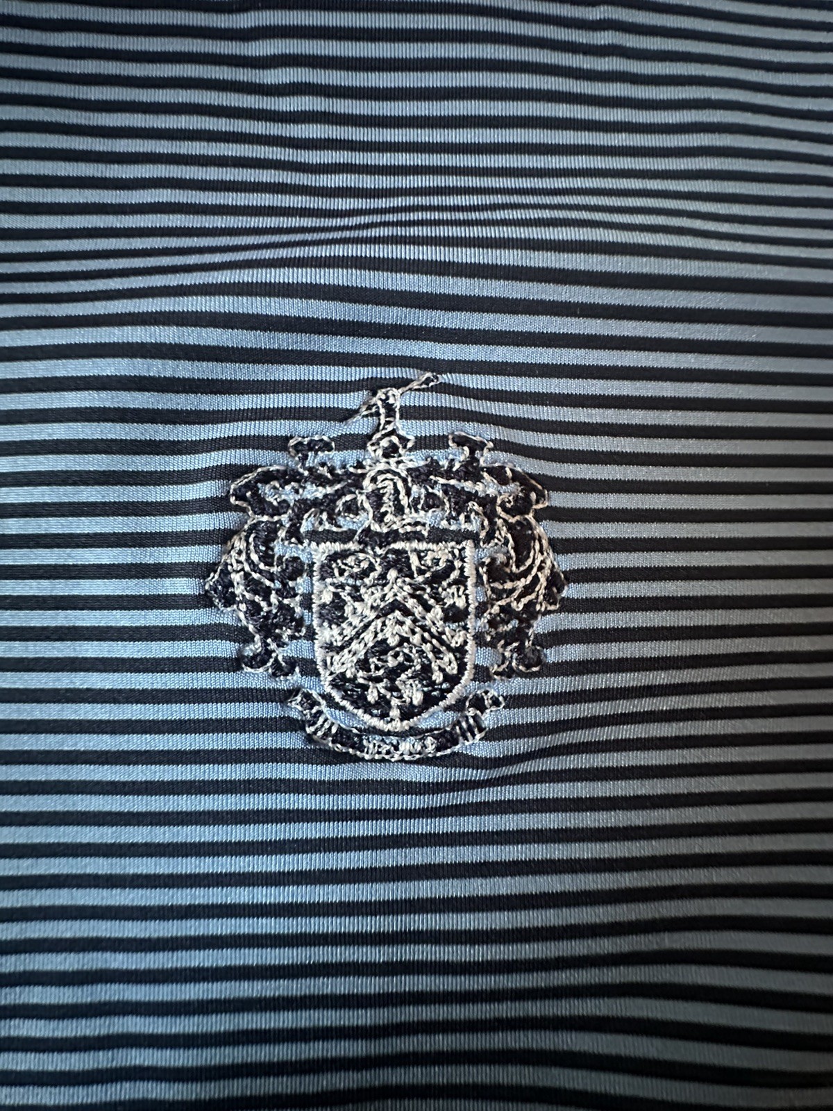Footjoy FJ Polo Performance Golf Shirt Mens Trump National Blue Striped Medium