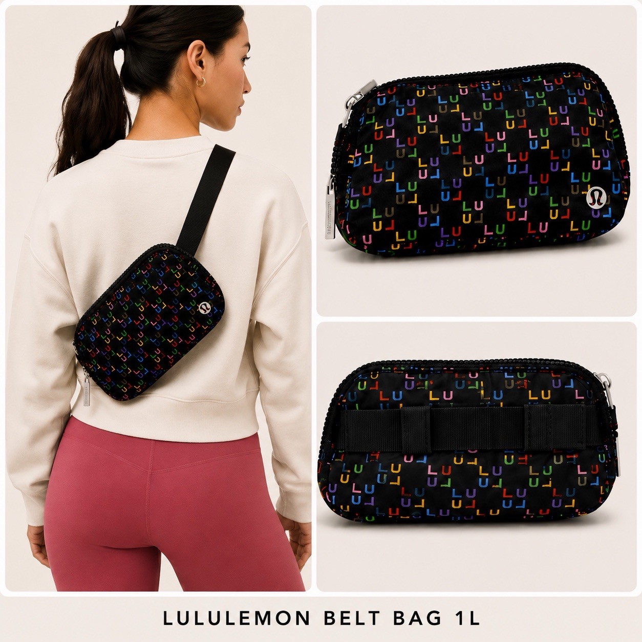 Lululemon Everywhere Belt Bag Pouch Color: LULB/BLK/SLVR 1L
