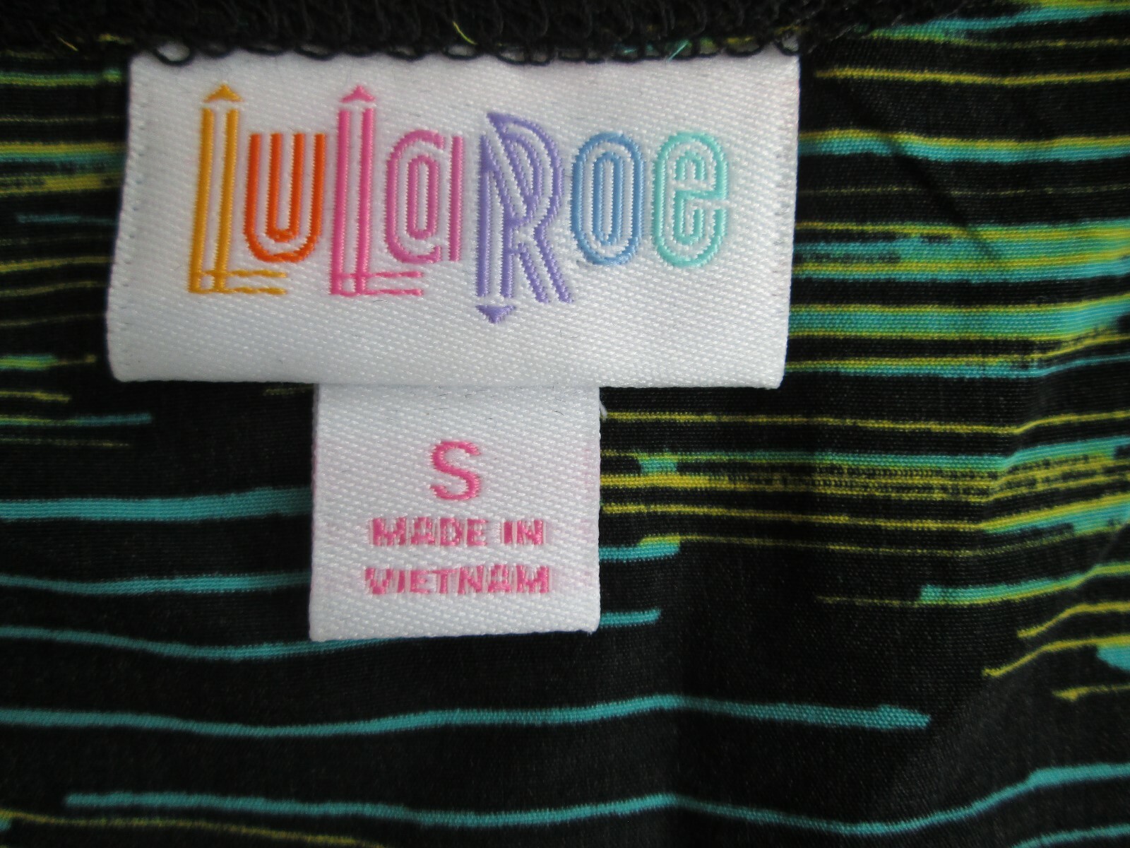 NWT Lularoe Joy Small Long Vest Duster Black Yellow Green Blue Zig-Zag Breezy
