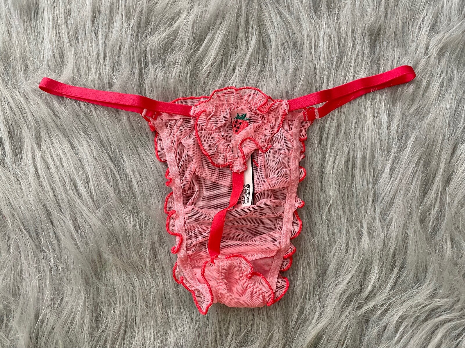 Victoria’s Secret Panties 3 Pack Mesh Ruffled V String Panty XS S M L XL 2XL