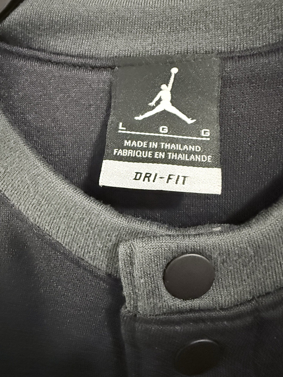 Air Jordan 11 Retro Snap Jacket Men Large Nike Black Gray AH1549-010 Y2K Dry Fit