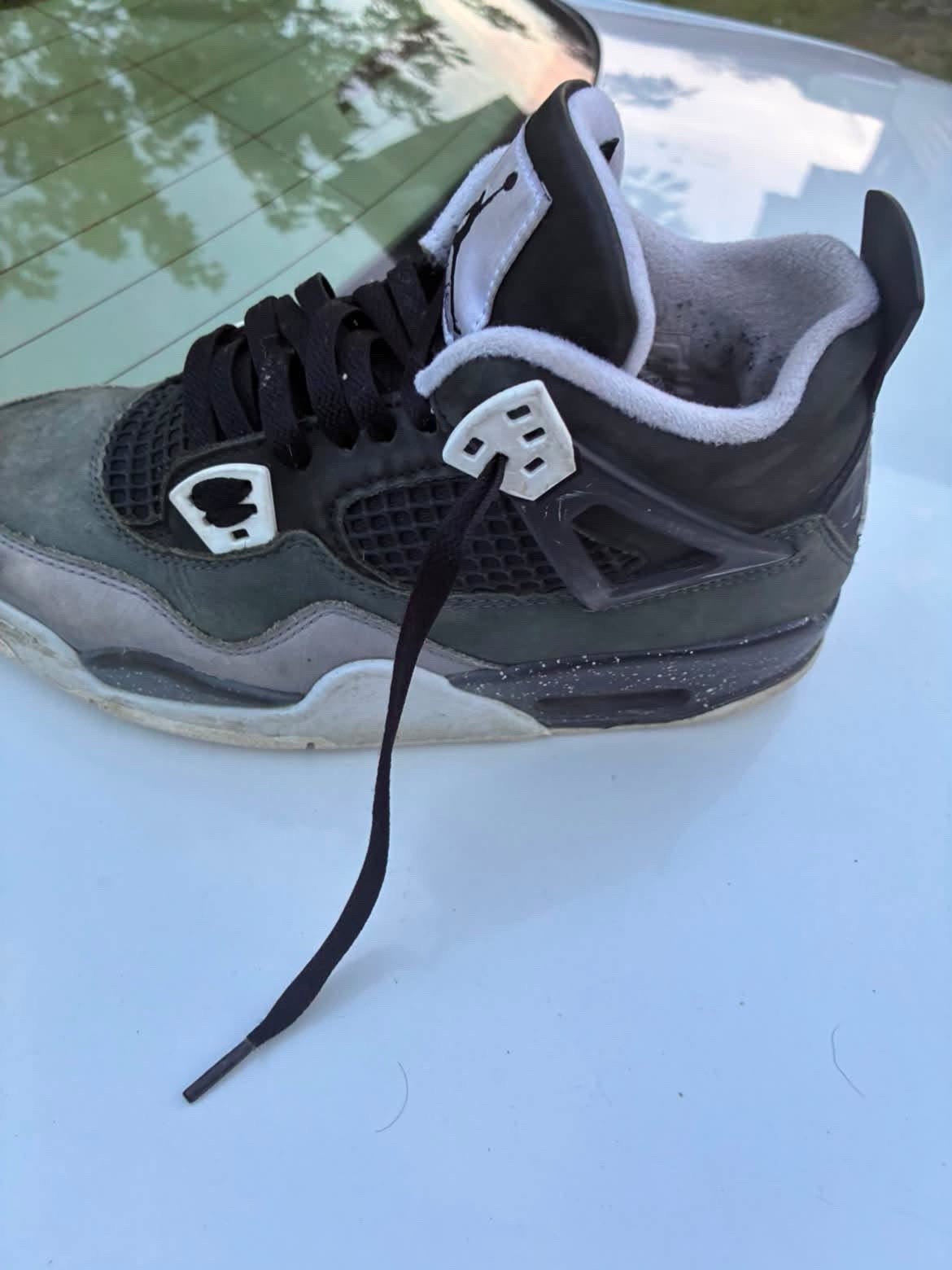 Jordan Air Jordan 4 Unisex Kids Sneaker 6Y Gray/Black/White Suede FQ8213-002
