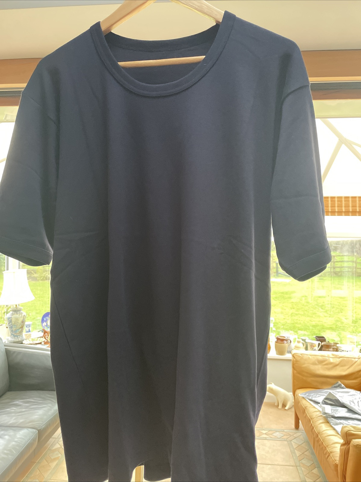 New British Army Surplus Issue Vest PT Dark Blue Cotton T-Shirt Base Layer 82cm