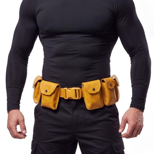 Halloween PU Leather Utility Belt Costume Belt Cosplay Accessory Yellow Bat