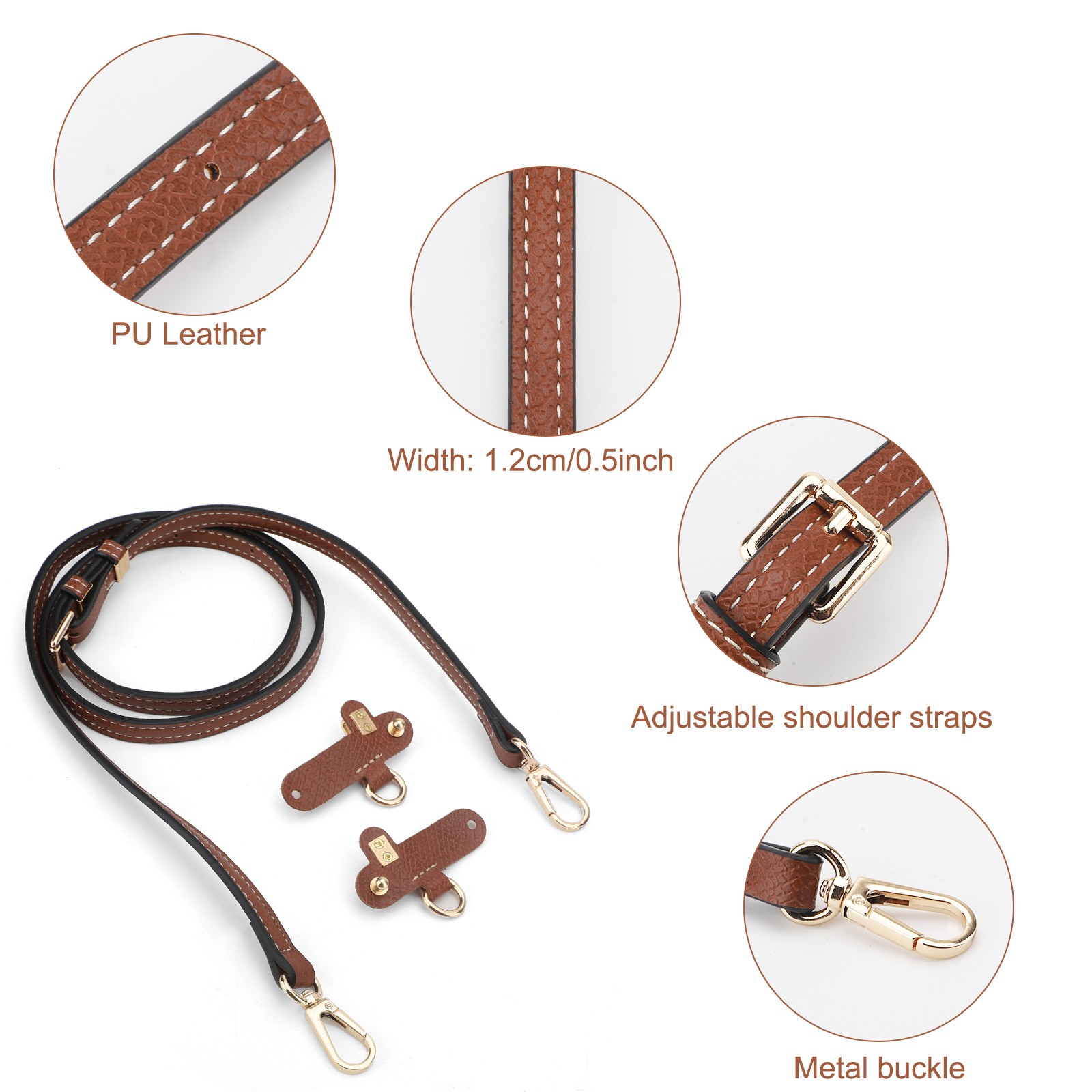 Replacement Crossbody Strap for Longchamp Bag, Adjustable Handbag Leather Handle