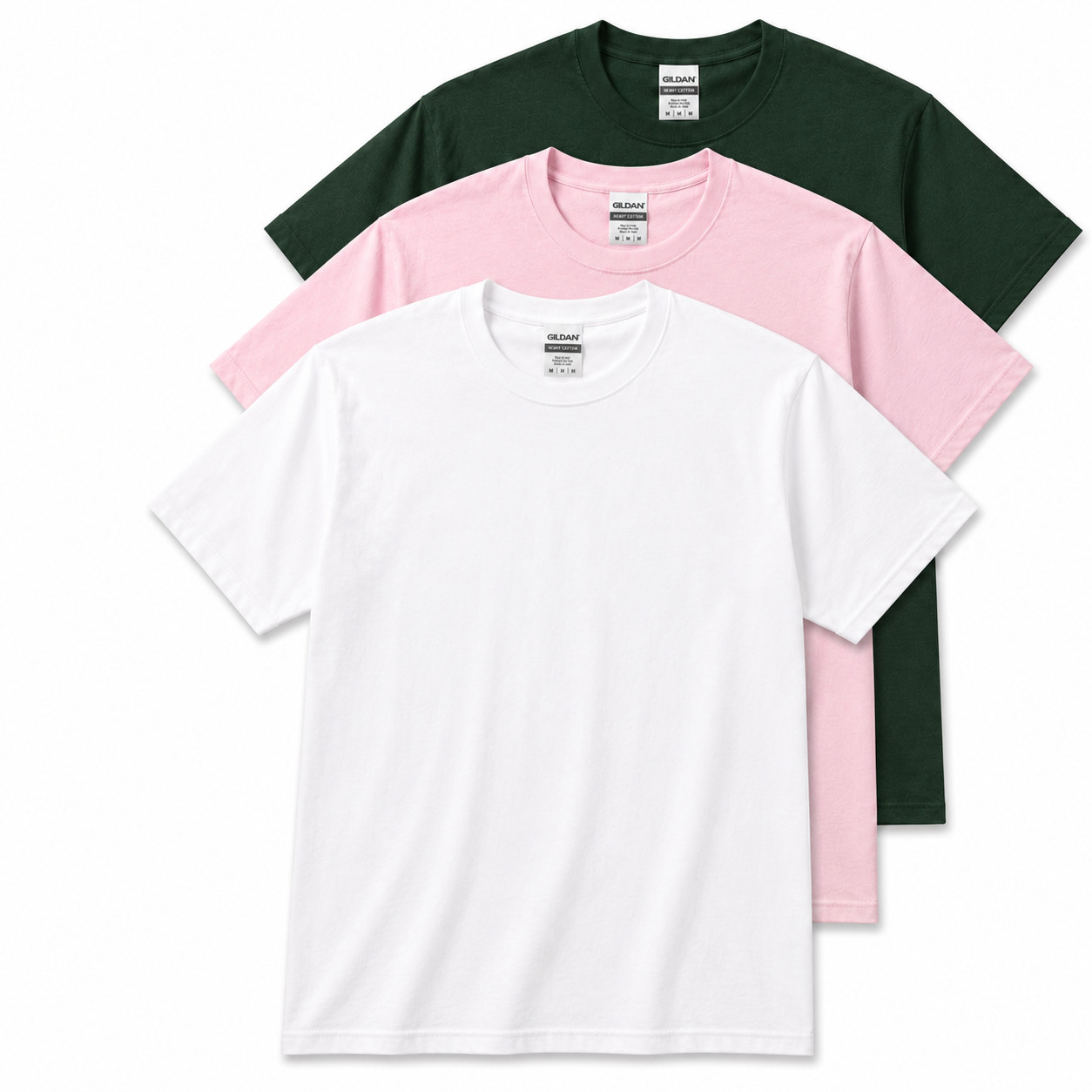 Gildan Heavy Cotton 5000 T-Shirt 3 & 5 Pack Men’s Plain Crew Neck Cotton Tee