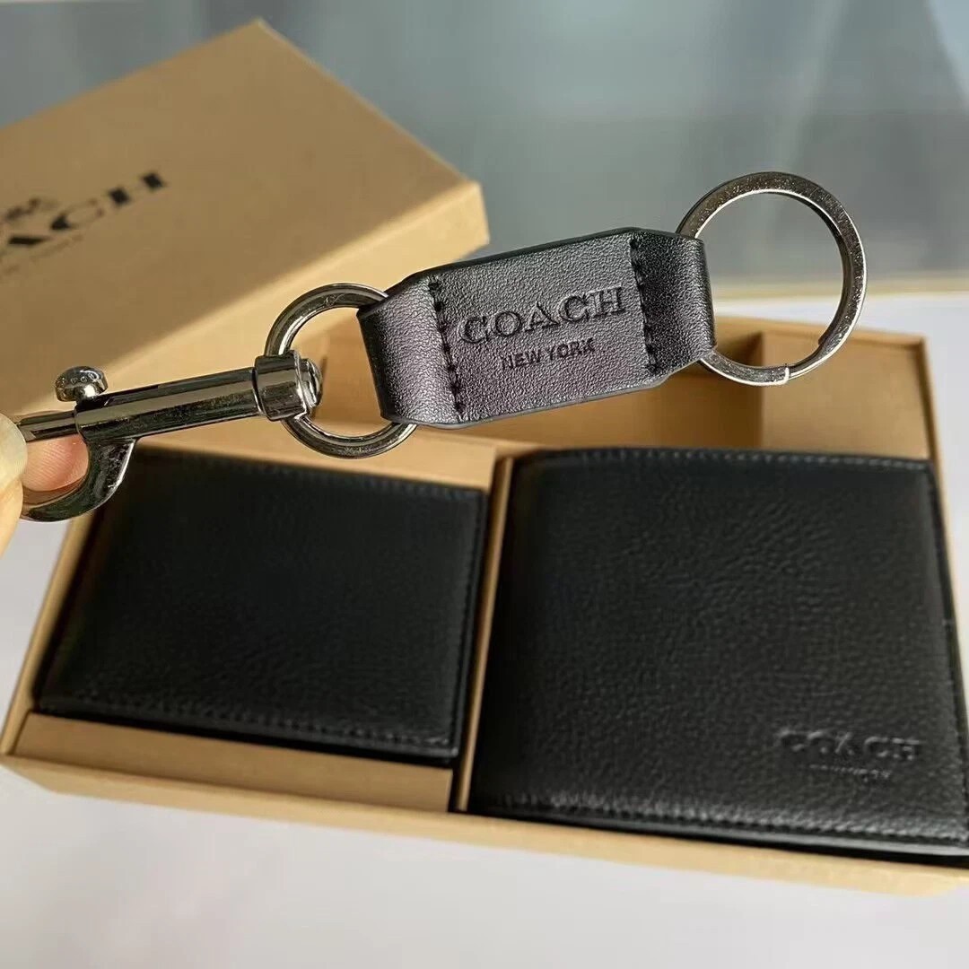 MEN’S 3 IN 1 WALLET BOXED GIFT SET IN SIGNATURE CANVAS BLACK