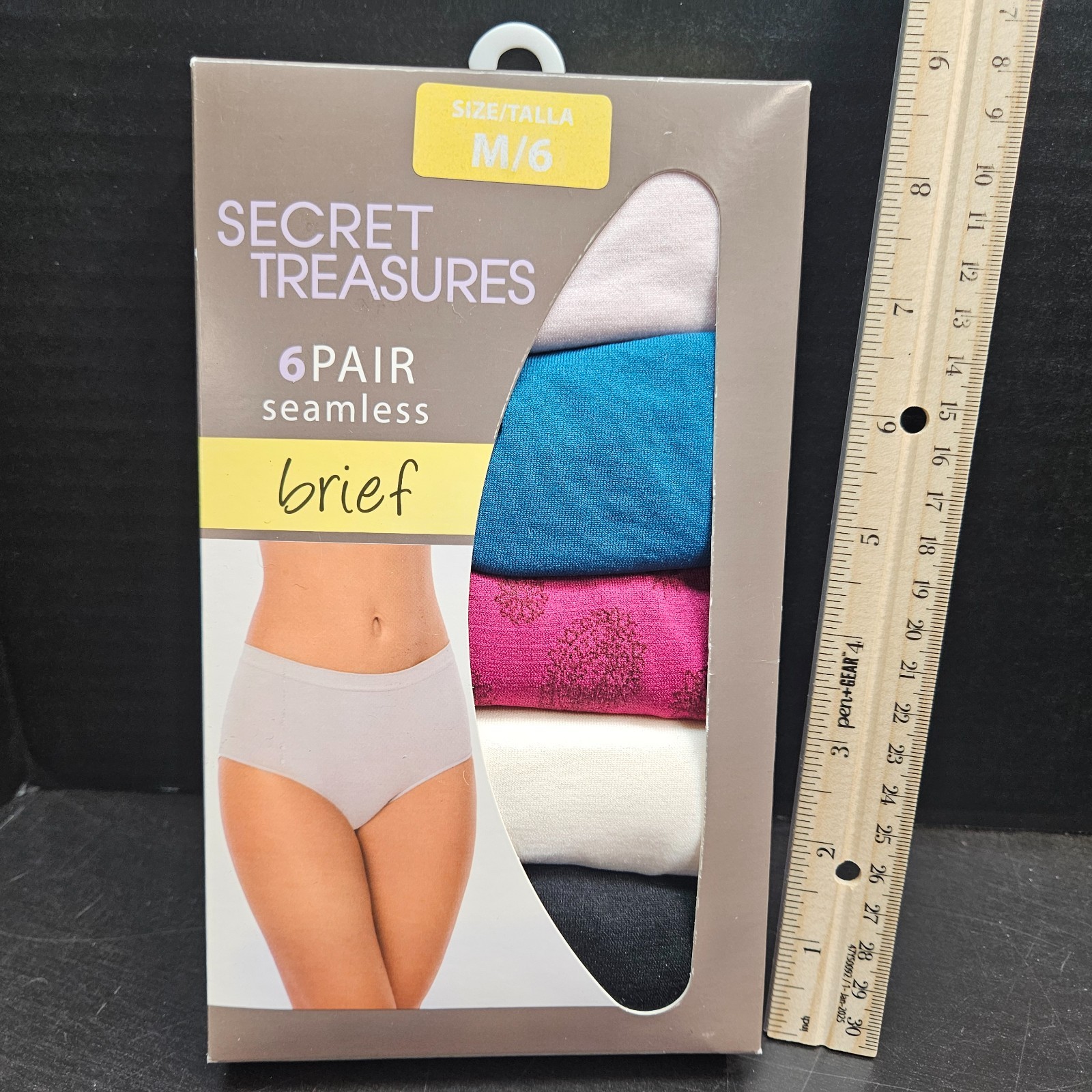 Secret Treasures BRIEFS PANTIES 6 Pair Seamless MED M 6 Multi Color Underwear