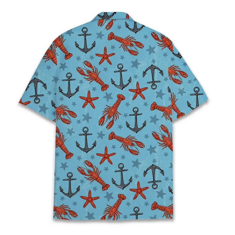 Nautical Lobster Hawaiian Shirt Men