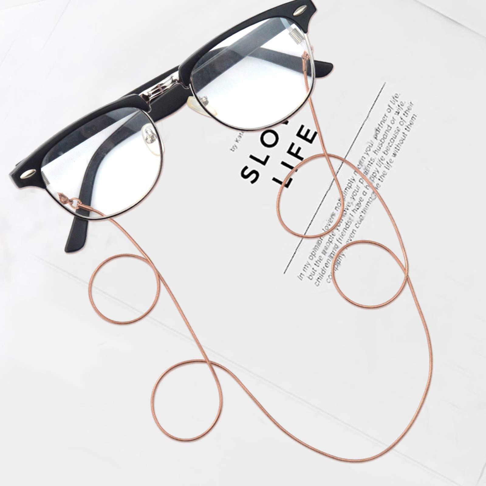 80cm Stainless Steel Eyeglasses Holder Chain for Reading Glasses Sunglasses