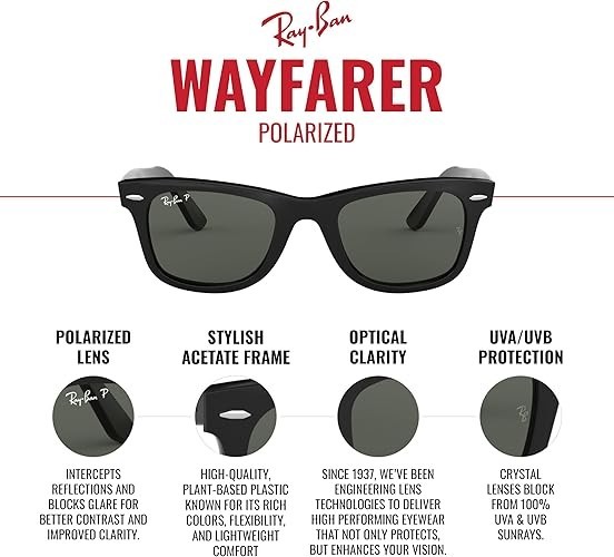 Ray-Ban RB2140 902/57 50 Original Wayfarer Tortoise Brown Polarized NEW w/ Tags