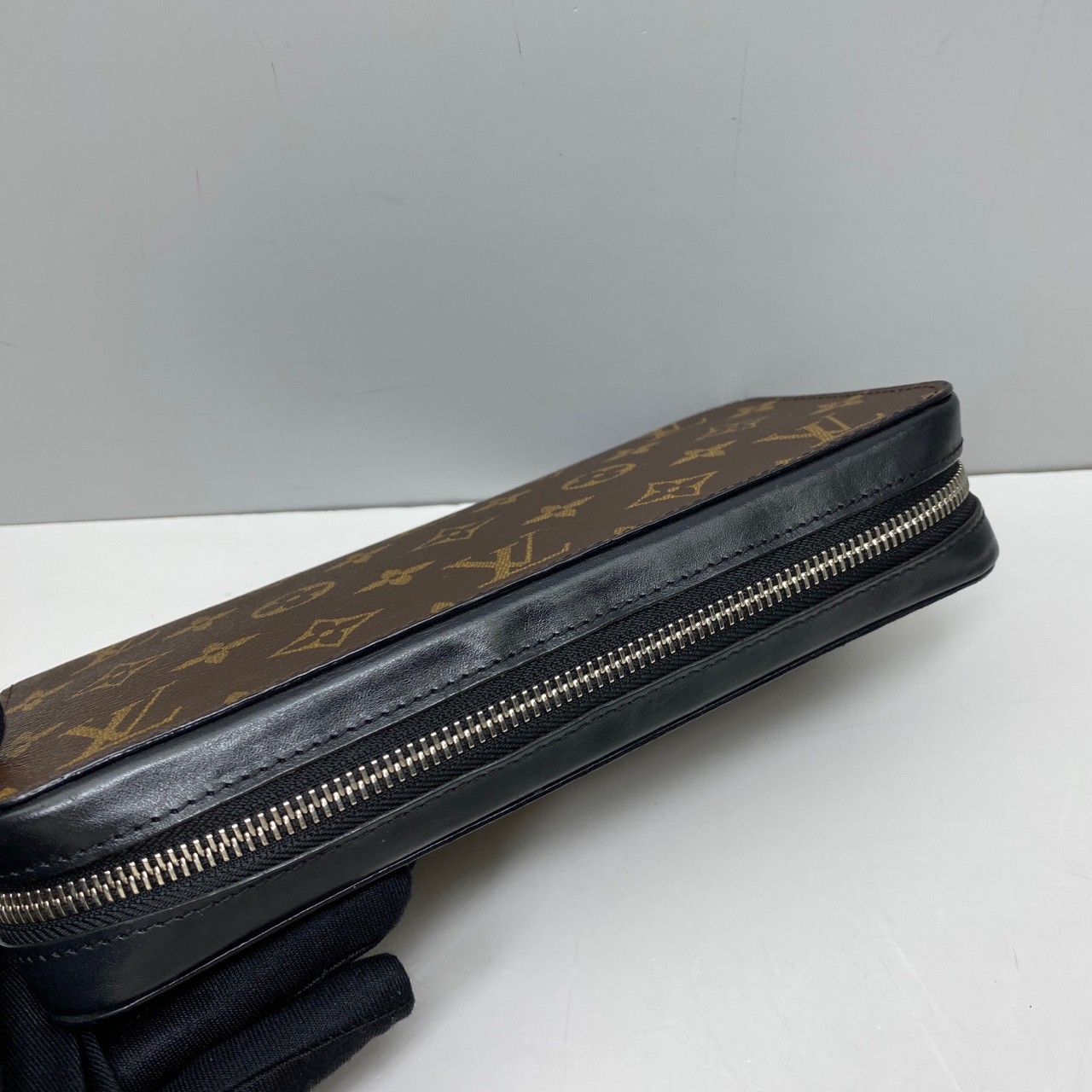 Louis Vuitton Pre-Owned Authentic Handle Clutch Brown Free Shipping 22x15x4cm