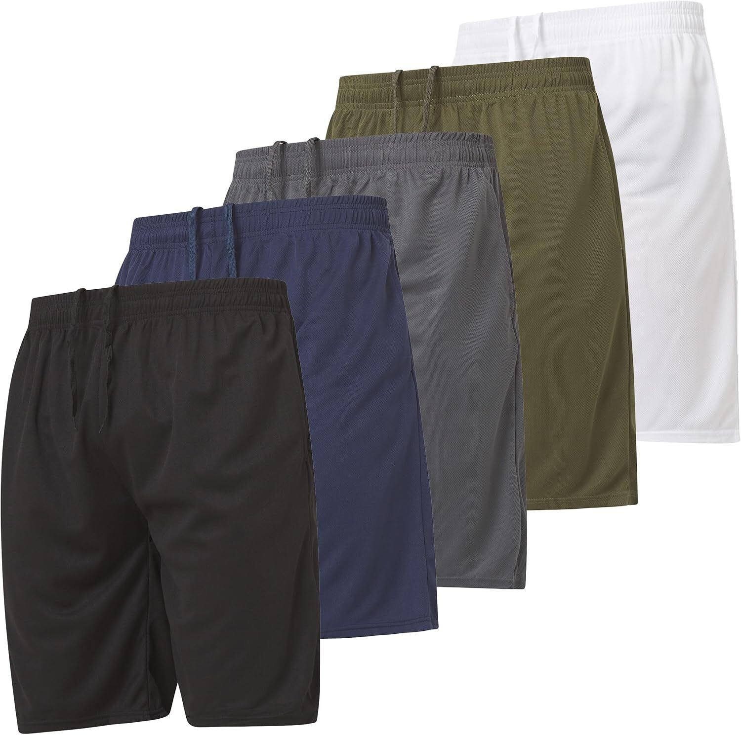 5Pack Mens Athletic Gym Shorts Quick Dry Workout Basketball Running Shorts SM-5X