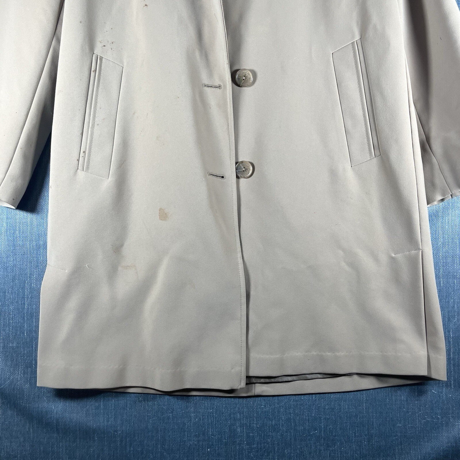 Gallery Womens Overcoat Size S Beige Polyester Button Closure