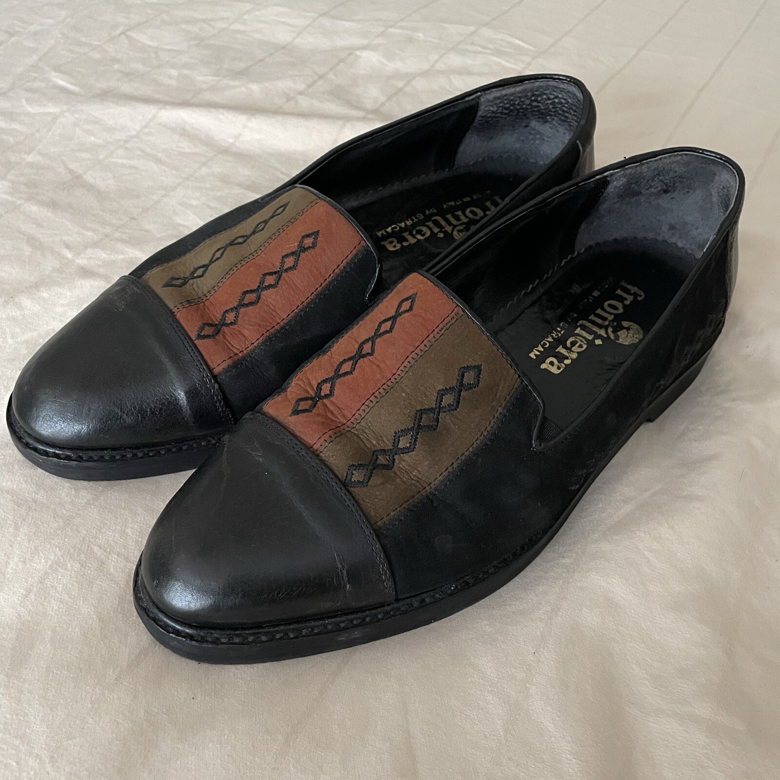 FRONTIERA by Stracam Italian Leather Shoes *NO SIZE APPROX 10-11 E Made in Italy