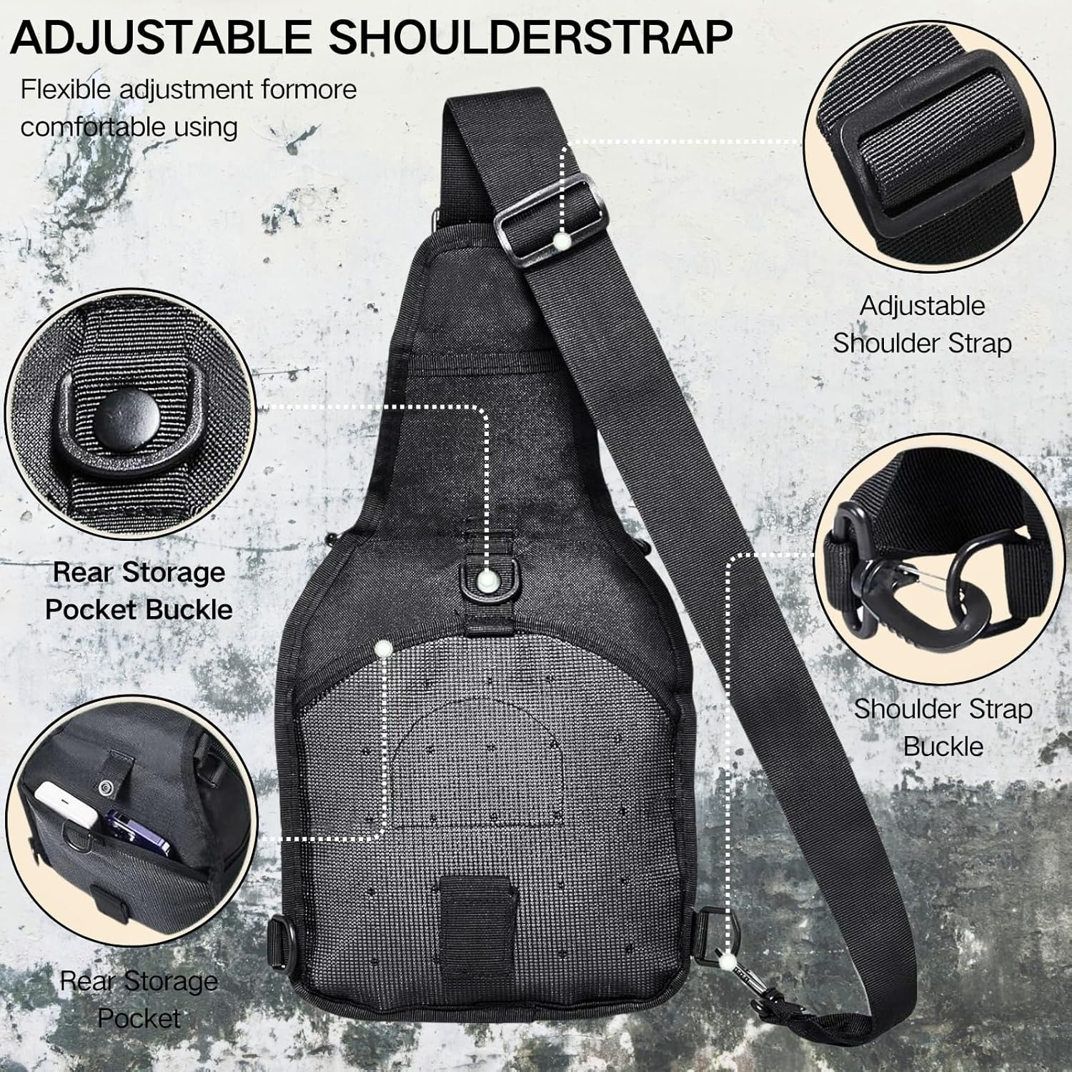 Tactical Sling Shoulder Backpack Outdoor MOLLE Military Men Crossbody Chest Bag