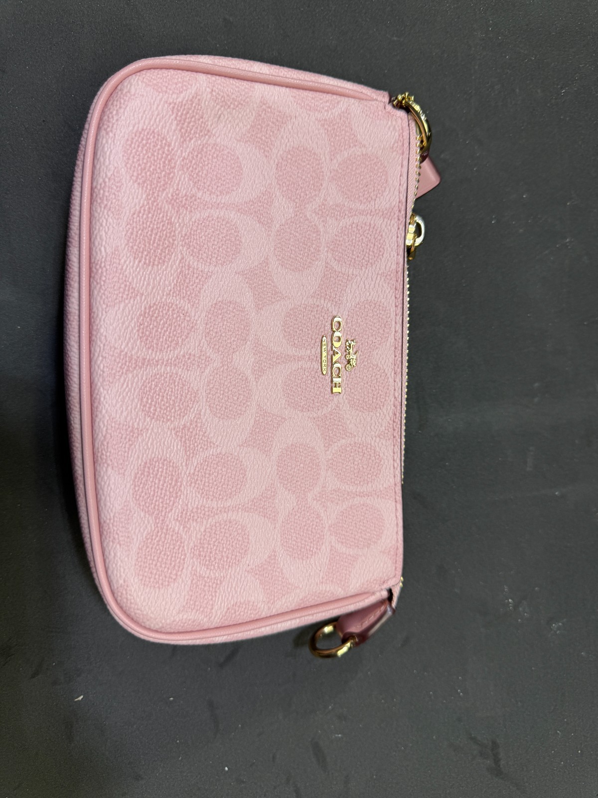 NWT Nolita 19 Wristlet Bag Signature Canvas Powder Pink CW426 New