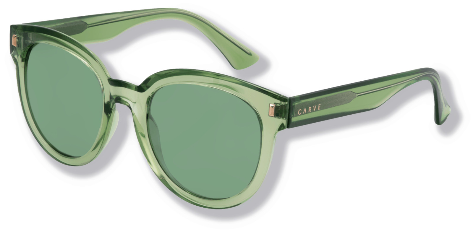 Carve Eyewear Harpo Sunglasses – NWT Crystal Willow Green / Green – #45834-SUN2