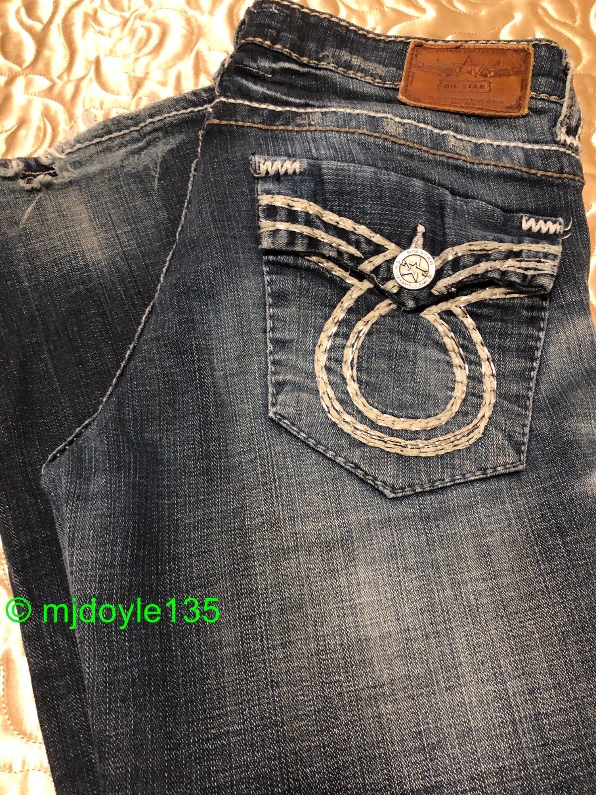 Big Star LIV Womens Distressed Dark Wash Bootcut JEAN 30R 32L Very CUTE!!! L@@K