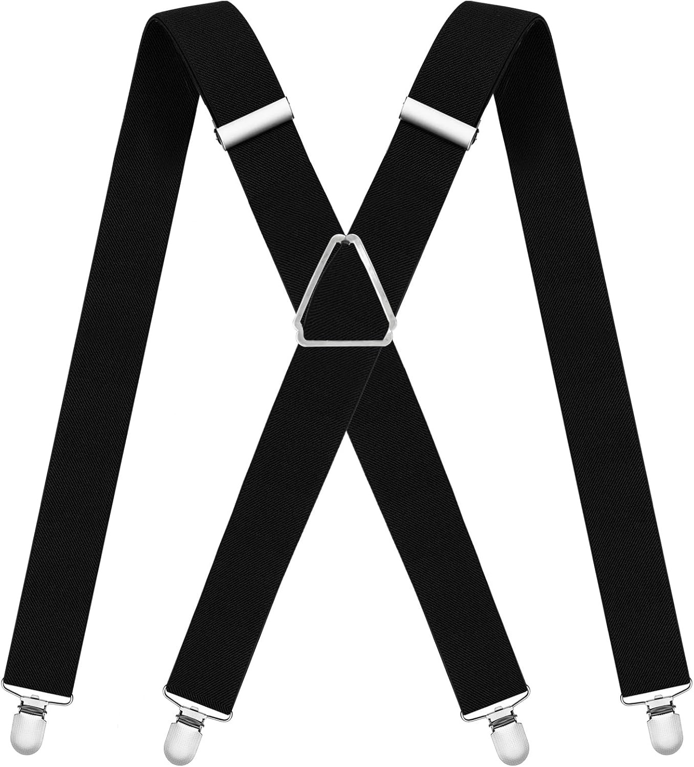Mens Suspenders Adjustable Braces with 4 Strong Metal Clips Elastic X Back Heavy