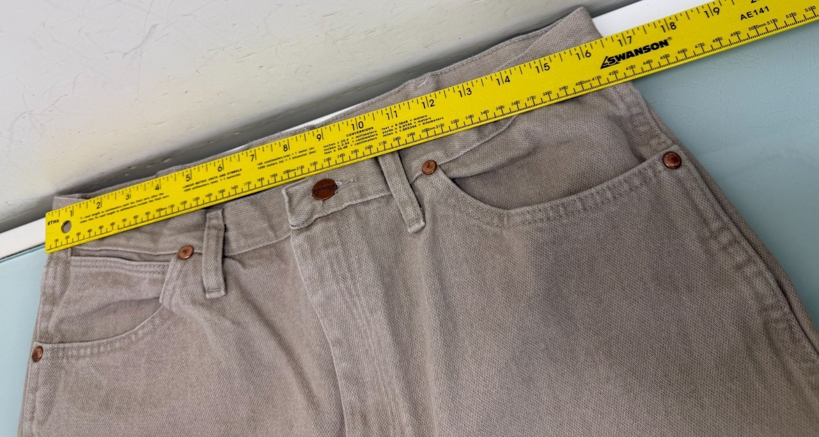 Wrangler Cowboy Cut Jeans Mens 35X36 Tan Beige Regular Fit Western 1013MWZTN