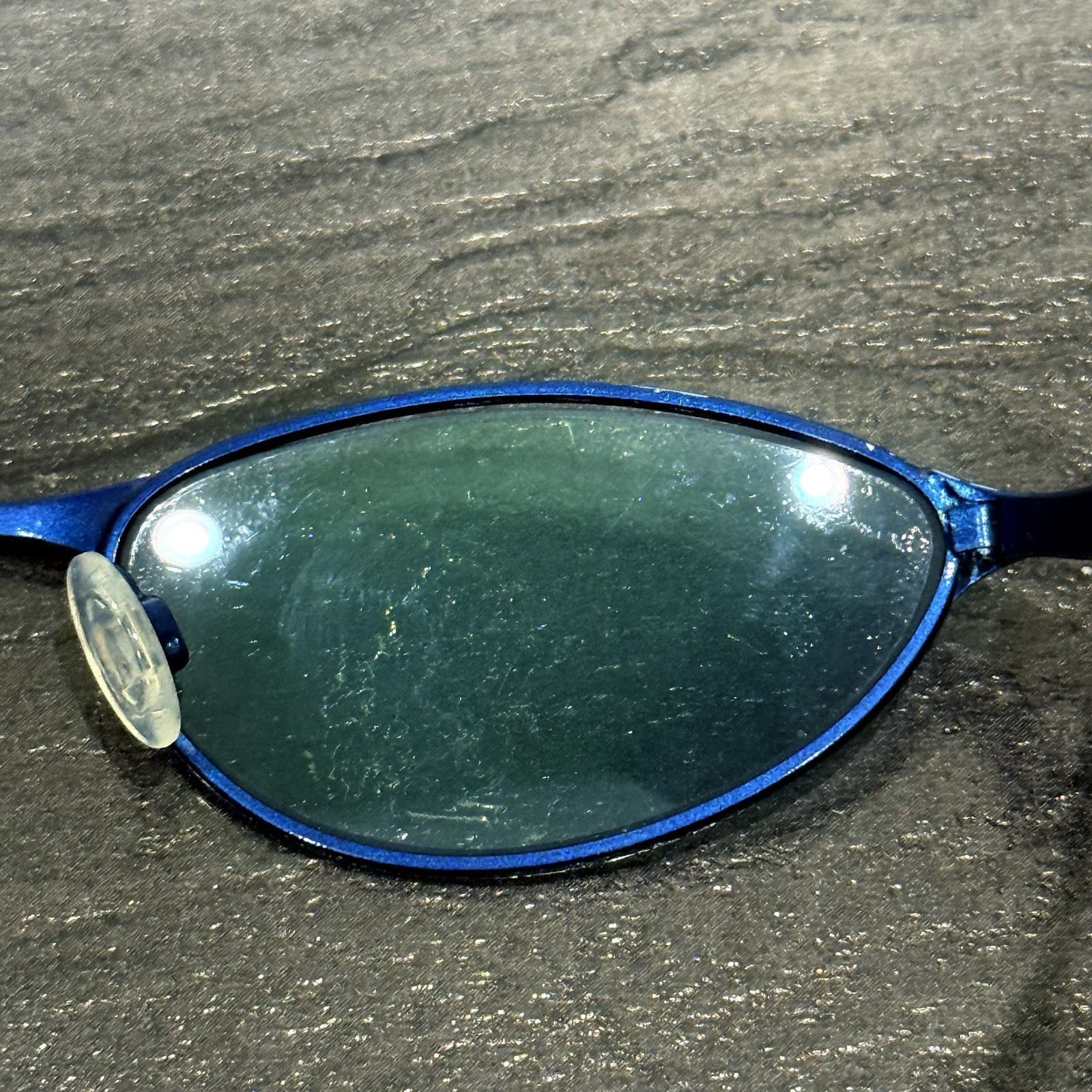 OAKLEY Teaspoon Rare Blue Sunglasses Authentic Fair Condition See Pictures