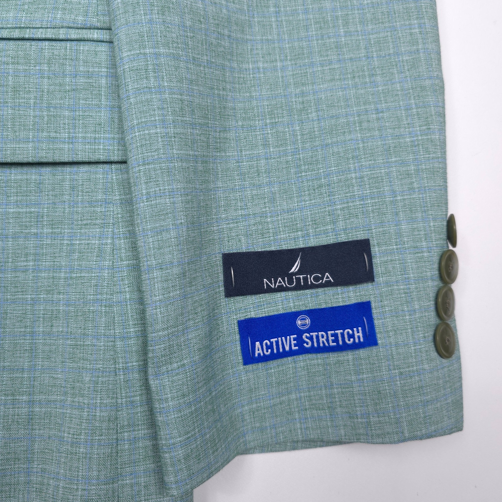 Nautica Gaff Suit Mens 38S X 32 Modern Fit Mint Green Two-Piece Nested