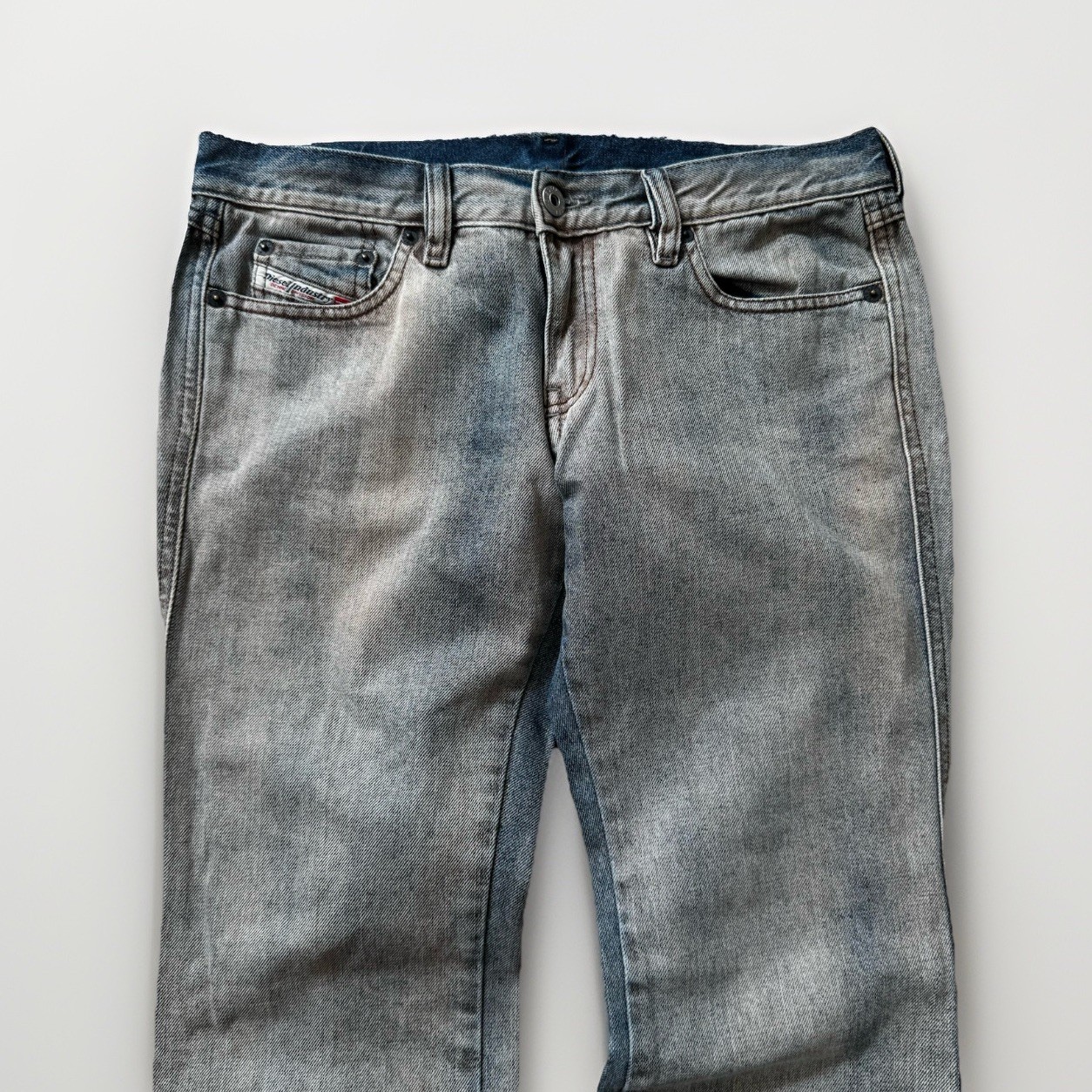 Made In Italy Diesel Lowrise Bootcut Gray/Pink Denim Jeans Size 29