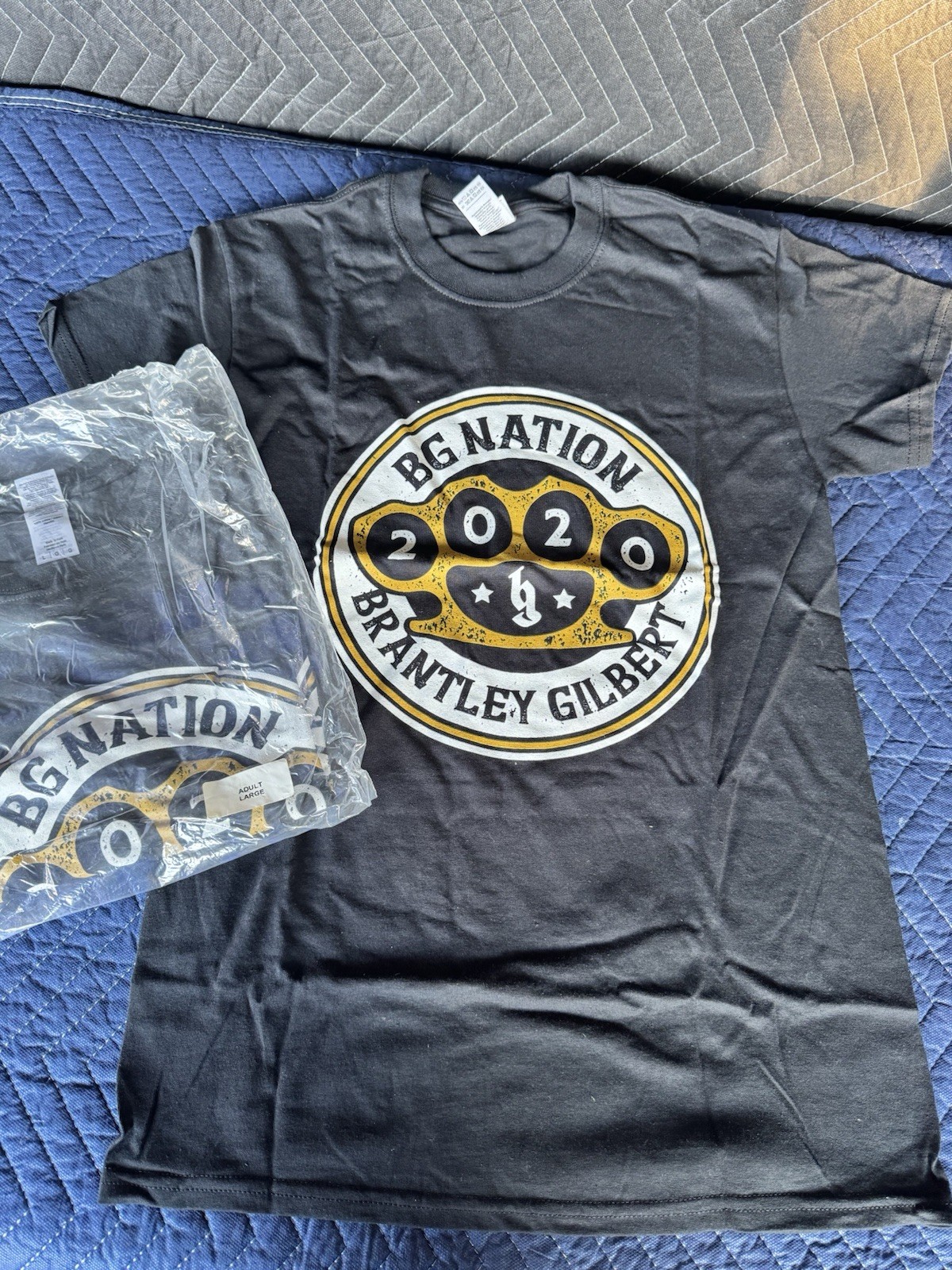 NWT Brantley Gilbert 2020 BG Nation Logo Graphic Gildan T-Shirt Black Unisex-LRG