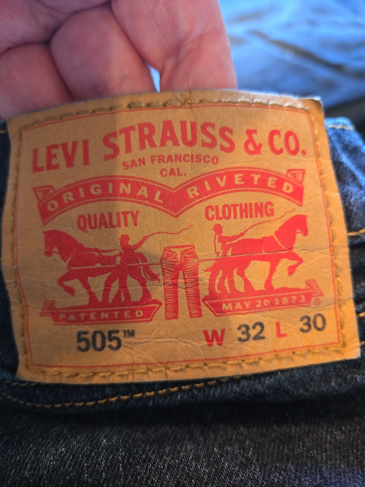 Levi’s Men’s 505 Jean Regular Fit Straight Leg Dark Blue 32 X 30