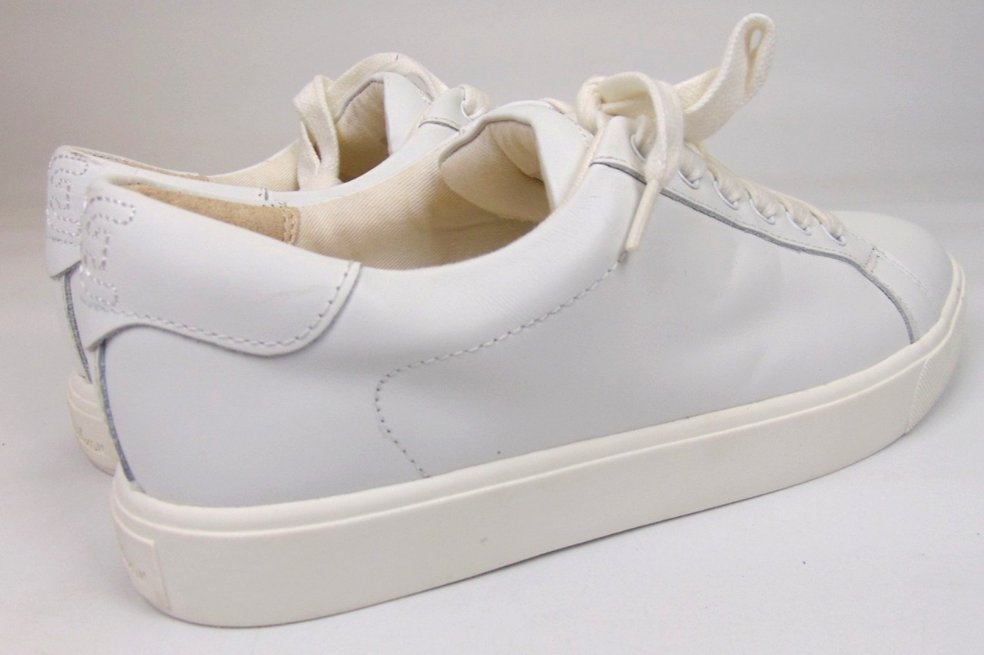 NEW! Sam Edelman Ethyl White Leather Low Top Fashion Sneaker Womens Size 8.0 Med