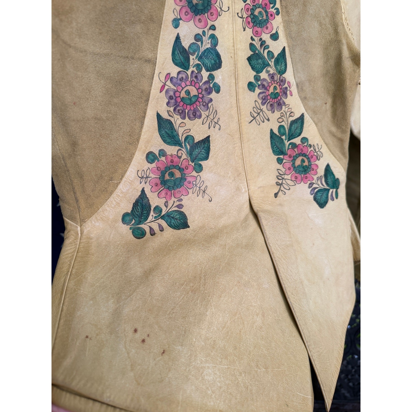 Vintage 60s 70s Char hand painted whipstitch jacket