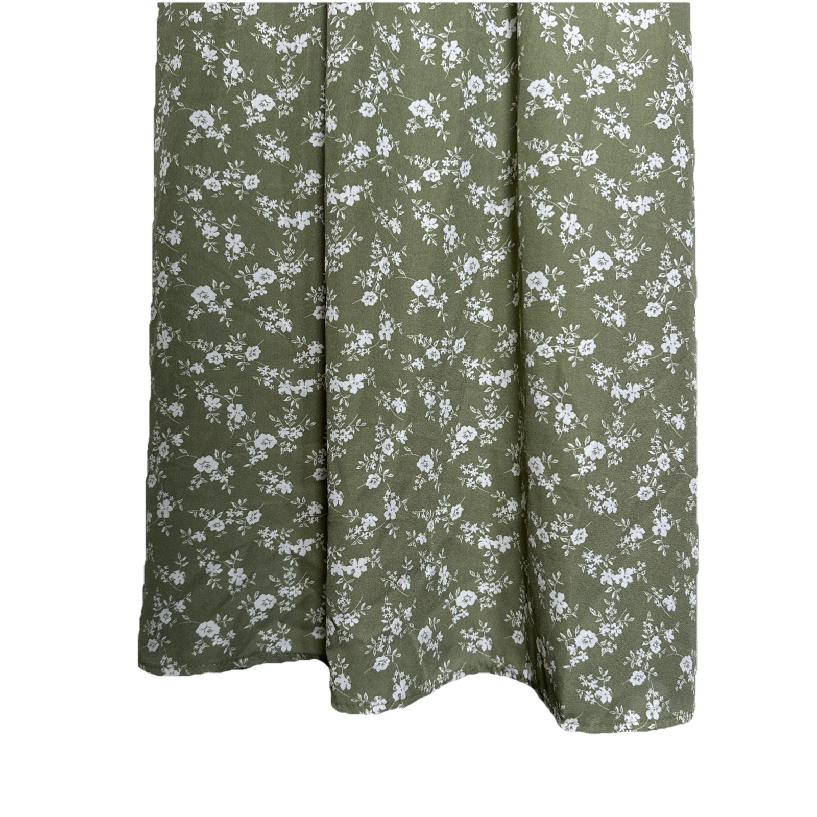 Hesperus Woman’s Small Ditsy Floral Green Midi Dress Cottagecore Puff Sleeve