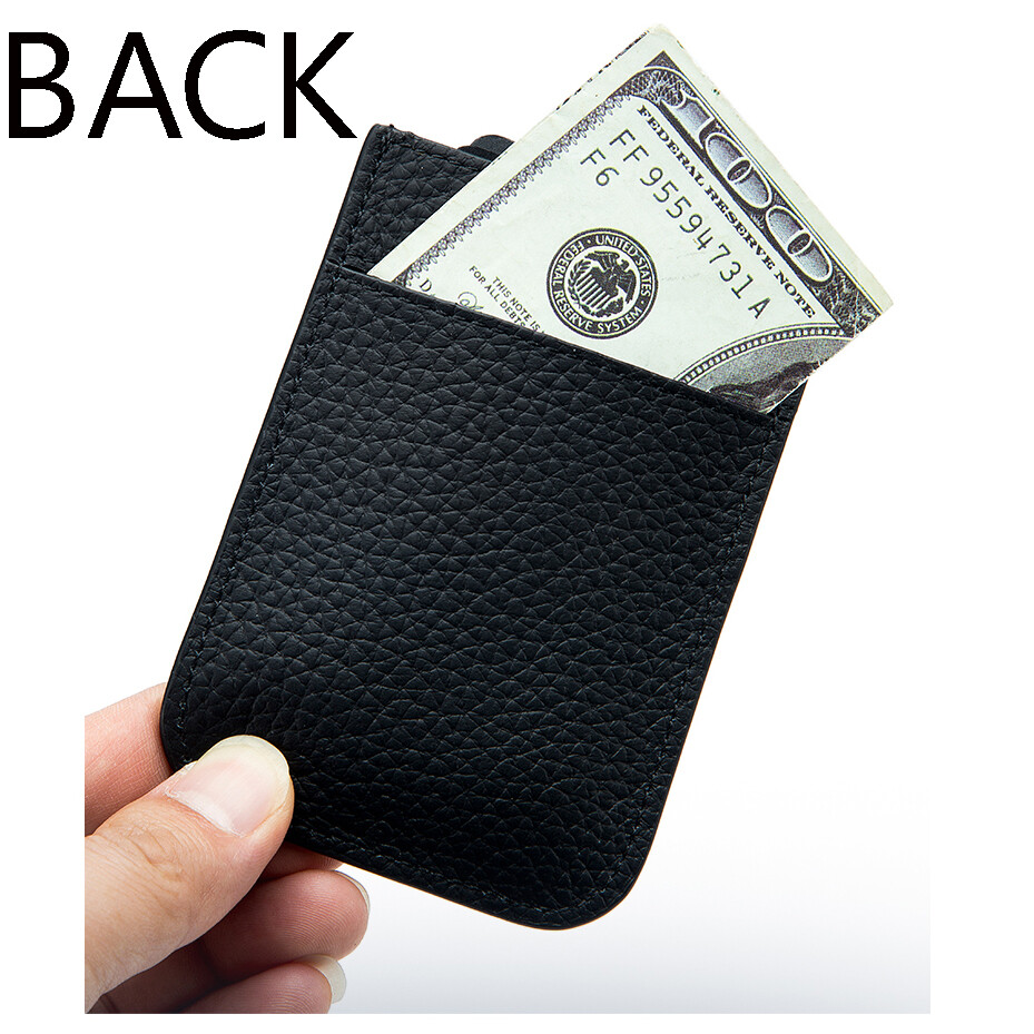 Easy Access Pull Out Wallet RFID Blocking Cowhide Leather Card Holder with Hasp