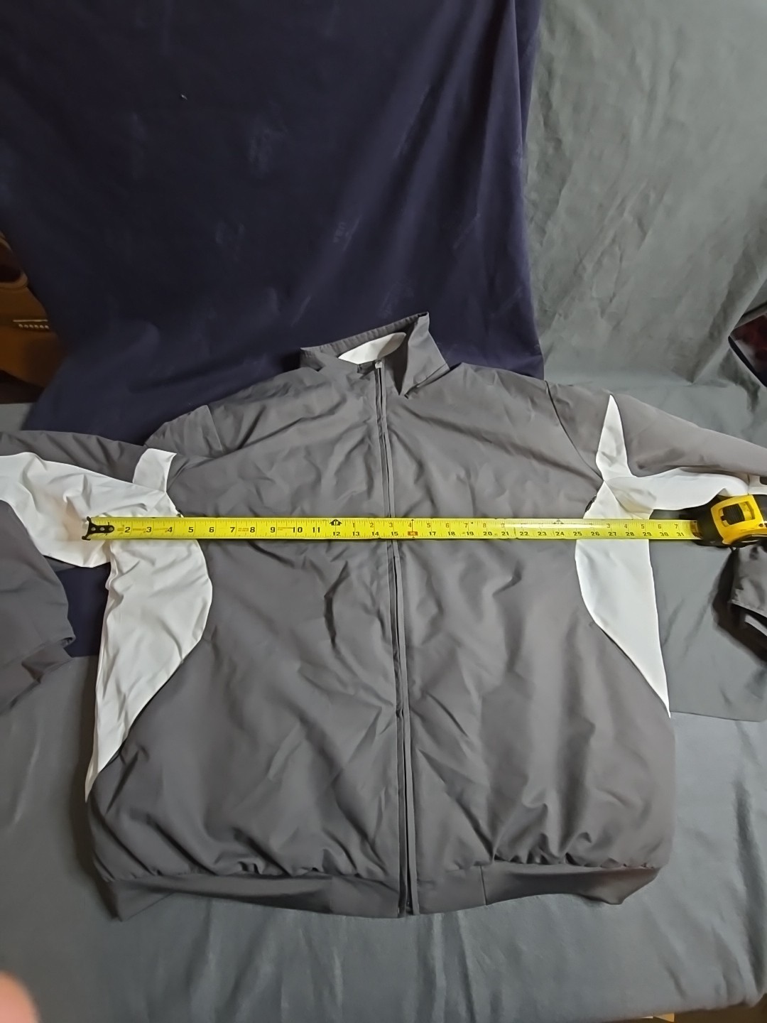 BLANK Majestic Athletic Therma Base Premier Jacket Grey White XL